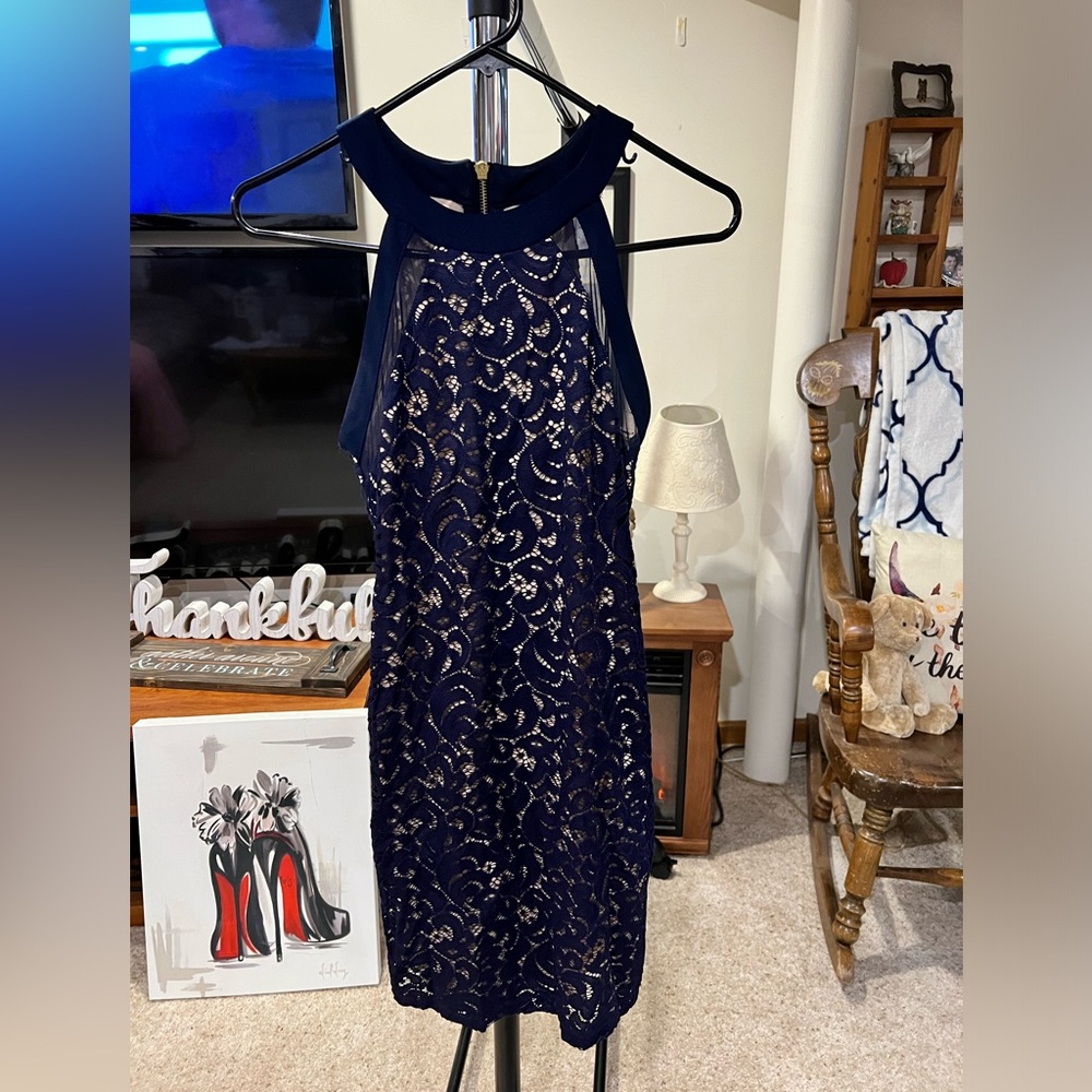 B Darlin Navy lace dress